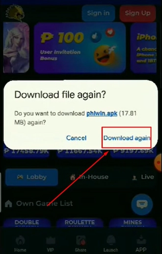 Step 2: Accept to download the app to your device.