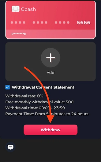 Step 4: Click on "Withdraw".